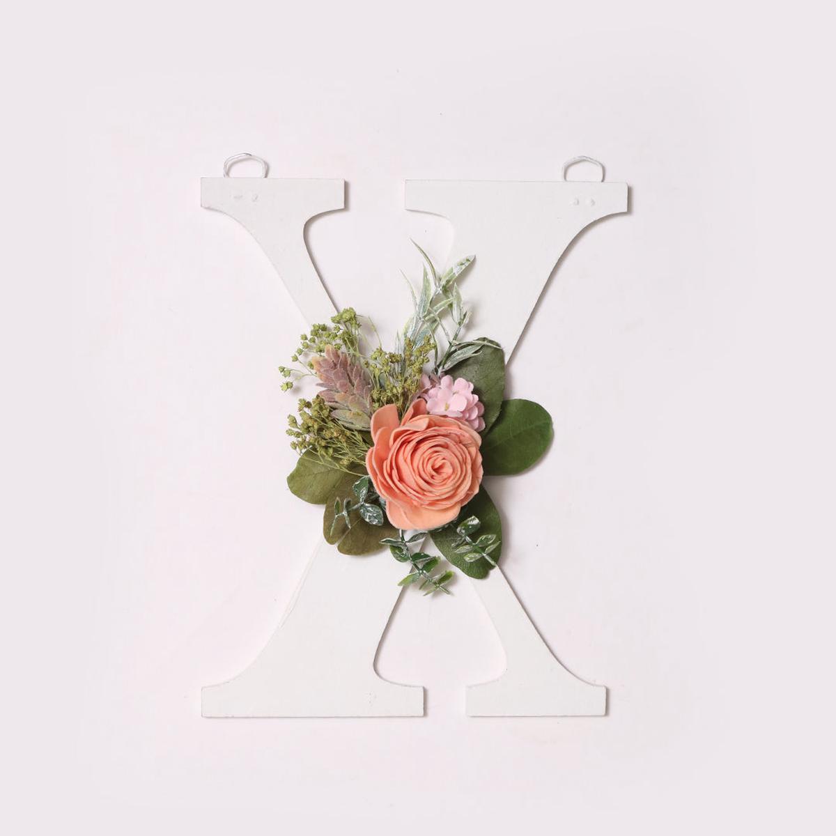 White Floral Alphabets - X